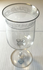 Lenox Crystal USA Moonspun Wine Glass Goblet Platinum Trim