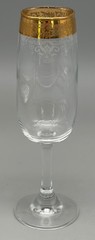 3 CELLINI BLOWN CRYSTAL CHAMPAGNE FLUTES GLASSES HAND DECORATED 24 KT GOLD ITALY
