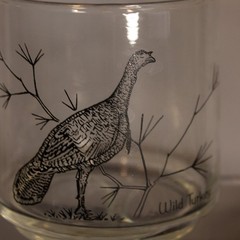 Federal Glass Wildlife Tumblers Set of 5 | Turkey, Quail, Duck | 6–7 oz