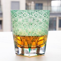 Luxury Heavy Base Crystal Whiskey Glass Tumbler Japanese Style Edo Kiriko Glass