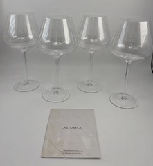 Lasturycx Set Of 4 Hand Blown Crystal Beautiful Wine Glasses