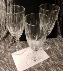 GORHAM Cut Crystal «Royal Devon» Iced Tea Footed Set of Three(3) 8.25″ Glasses!