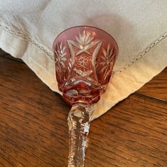 Vintage Cordial Sherry Glass PINK 4.75” Tall.