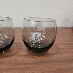 2 Vintage 1970s New Orleans Saints Smoked Glasses NFL Tumbler Glass Rolly Polly