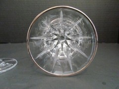 NORITAKE CRYSTAL WINE GLASSES 2 VENDOME PLATINUM RIM MADE IN GERMANY