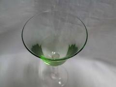 UNK4100 Green / Chartreuse Glass Bowl, Clear, Twisted Stem: Cordial, 5 3/8″ Tall