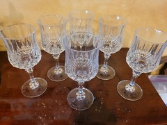 Vintage SET OF 6 CRISTAL D’ARQUES LONGCHAMP 17,5 cl LEAD CRYSTAL WINE GLASSES 