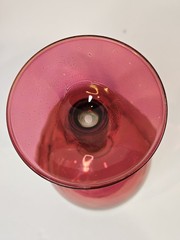 4 Vintage Cranberry Ombre Wine Glasses Gold Rim Mid Century Frosted Pink Goblets