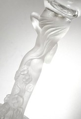 PAIR VINTAGE FROSTED FRENCH CRYSTAL NUDE NAKED LADY STEM WINE GLASSES ART DECO 1