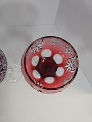 AJKA MARSALA WINE HOCK GLASSES CRYSTAL CLEAR BOHEMIA HUNGARY SET OF 4