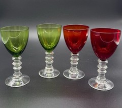 Murano Venezia Glass Set Of 4 Mini Goblets