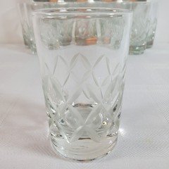 VTG Libbey Kent Cut Criss Cross 4” Clear Glass 5 Oz Flat Tumbler Juice Beverage