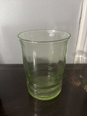 Uranium Glass Tumbler Depression Era 4” Pontil