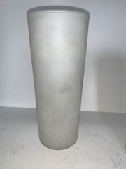 Vintage Frosted TALL Drinking Glass ANTIQUE AUTOMOBILE Packard and Chevrolet