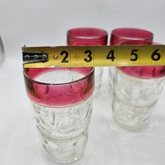 Kings Crown Ruby Red Flash Cranberry Set 4 Highball Tumblers Preowned.