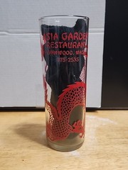 Asian Garden Red Dragon Highball Glass