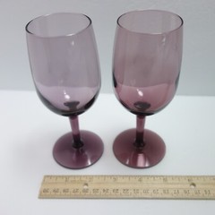Libbey Wine Glass 6″ Purple Amethyst Set of 2 Stemware Romantic