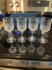 Longchamp Cristal d’ Arques 24% Lead 5.75 oz. Set of 4 Crystal Wine Glasses