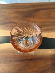 Vintage Arcoroc France Rosaline Pink Swirl Wine/Water Goblet Glass
