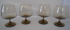4 Tawny Accent by Libbey Glass Company Footed Wine Brown Smoke