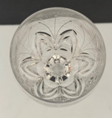 Mikasa Petit Points Cut Crystal Water/Wine Goblet 9” Etched Stem Leaf 1995-2004