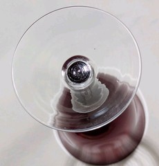 Ruby Red Colored Wine Glasses or Water Goblets 8″ with Clear Ball Stems Set of 3