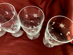 Vintage Princess House Star Etched Water Footed Tumblers Set of 6