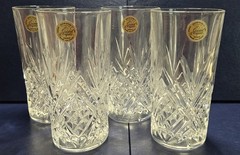 4 Cristal d’Arques MASQUERADE 12.25 oz. Hi-Ball Drink Glasses Clear Crystal NIB