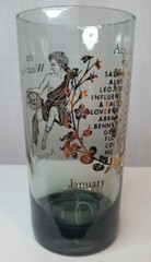 Vintage MCM Federal Glass 22K Zodiac Aquarius Tumbler/Highball Glass