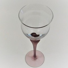 Mikasa Sea Mist Amethyst Frosted Stem Wine Glass 9.25″ Fluted Goblet Vintage
