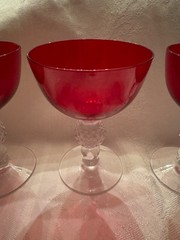 Morgantown Ruby Red Golf Ball Cordial Goblet/Glass(es) 4″ x 2-7/8″