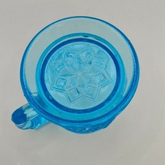 1970s Mosser Reproduction Bryce Brothers No. 1203 Bird In A Tree Blue Glass Mug
