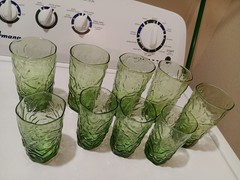 9 Green Morgantown Crinkle Seneca Driftwood Glasses