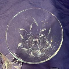 Libbey Simplicity Water Goblets Set Of 4 Stemmed Glasses Etched In Cattails Leaf