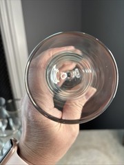 Vintage French Plantinum Rim Wine Glass Set Of 12+1 MCM Luminarc France 60s