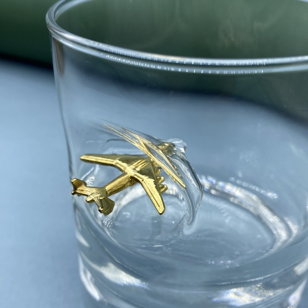 Glass with An225 Antonov Airplane, Aviation Glass,Whiskey Glass,Glass Plane