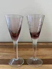 Mikasa Purple Swirl Set Aperitif Digestivo 2 Oz Wine Tasting Cordial Flutes