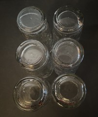 Vintage (6) Clear Fruit Tumblers – Cherries, Peaches, Strawberries 6” EUC