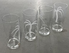 Set of 4 Etched Palm Tree Tall Highball Glasses by Rolf 🌴 Photos Coming