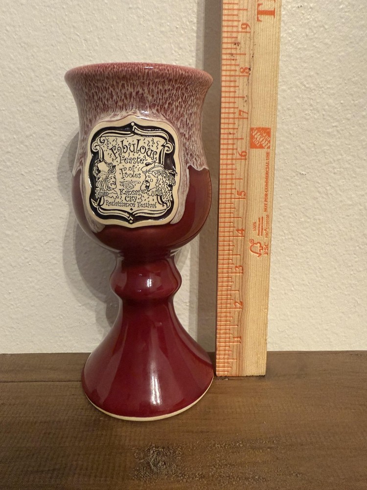 Vintage Kansas City Renaissance Festival Goblet Ceramic Fabulous Feaste Collecti