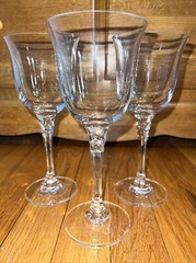 3 MIKASA ASCOT AUSTRIAN CRYSTAL WATER WINE GOBLETS GLASSES BARWARE TALL 8.5”