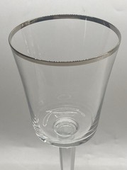 2 Lenox Solitaire Platinum Trim Barclay Clear Crystal Wine Glasses Pair 6 1/2″