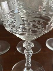 1930s Rock Sharpe Crystal~ MARSHFIELD~ Set of 6 Champagne Glasses