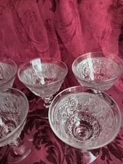 VTG Duncan Miller Pressed Sandwich Champane Cocktail Glasses Set 5