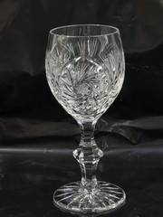 VTG MCM American Cut Crystal Barbara Cordial Glasses Hand-Cut Pinwheel Fan 139