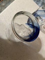 Libbey Blue Ribbon Swirl Dimple Rocks Glasses Set of 2