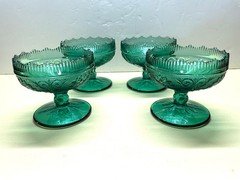 Indiana Tiara Spruce Green Sandwich Set of 4 Champagne / Tall Sherbet