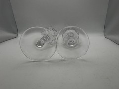 Set of 2 Crystal Champagne Flutes Cut Glass Toasting Glasses