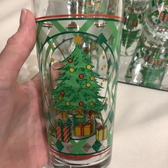 KIG Indonesia 6” Glass Tumbler Christmas Tree Lattice Design – Set of 6
