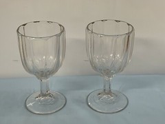 NEW ENGLAND GLASS (OTHERS) — HUBER — FLINT GLASS WINE GOBLETS — 2